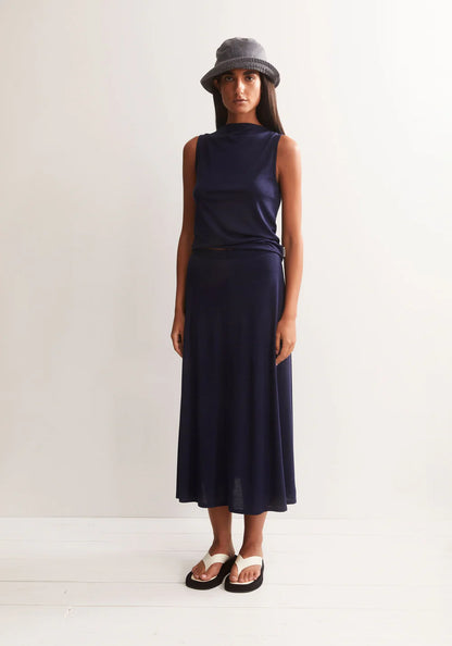 Armedangels - ILENIAA LARAA MIDI SKIRT tinted navy - WERTE FREUNDE