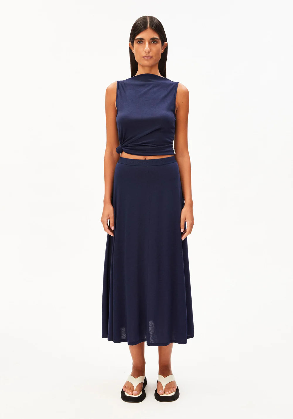 Armedangels - ILENIAA LARAA MIDI SKIRT tinted navy - WERTE FREUNDE