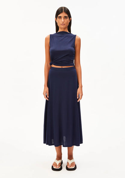 Armedangels - ILENIAA LARAA MIDI SKIRT tinted navy - WERTE FREUNDE