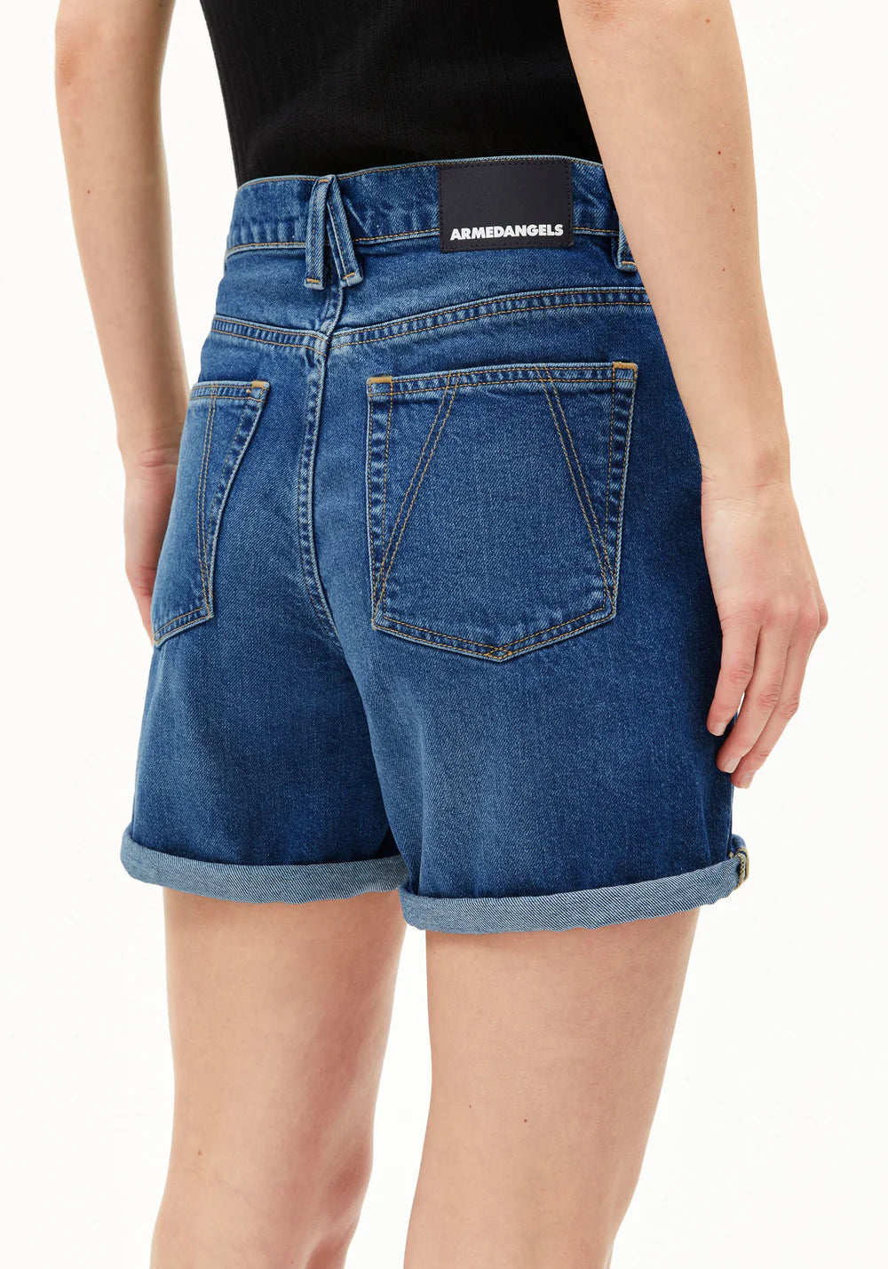 Armedangels - SHEAARI DENIM SHORT wavy blue - WERTE FREUNDE