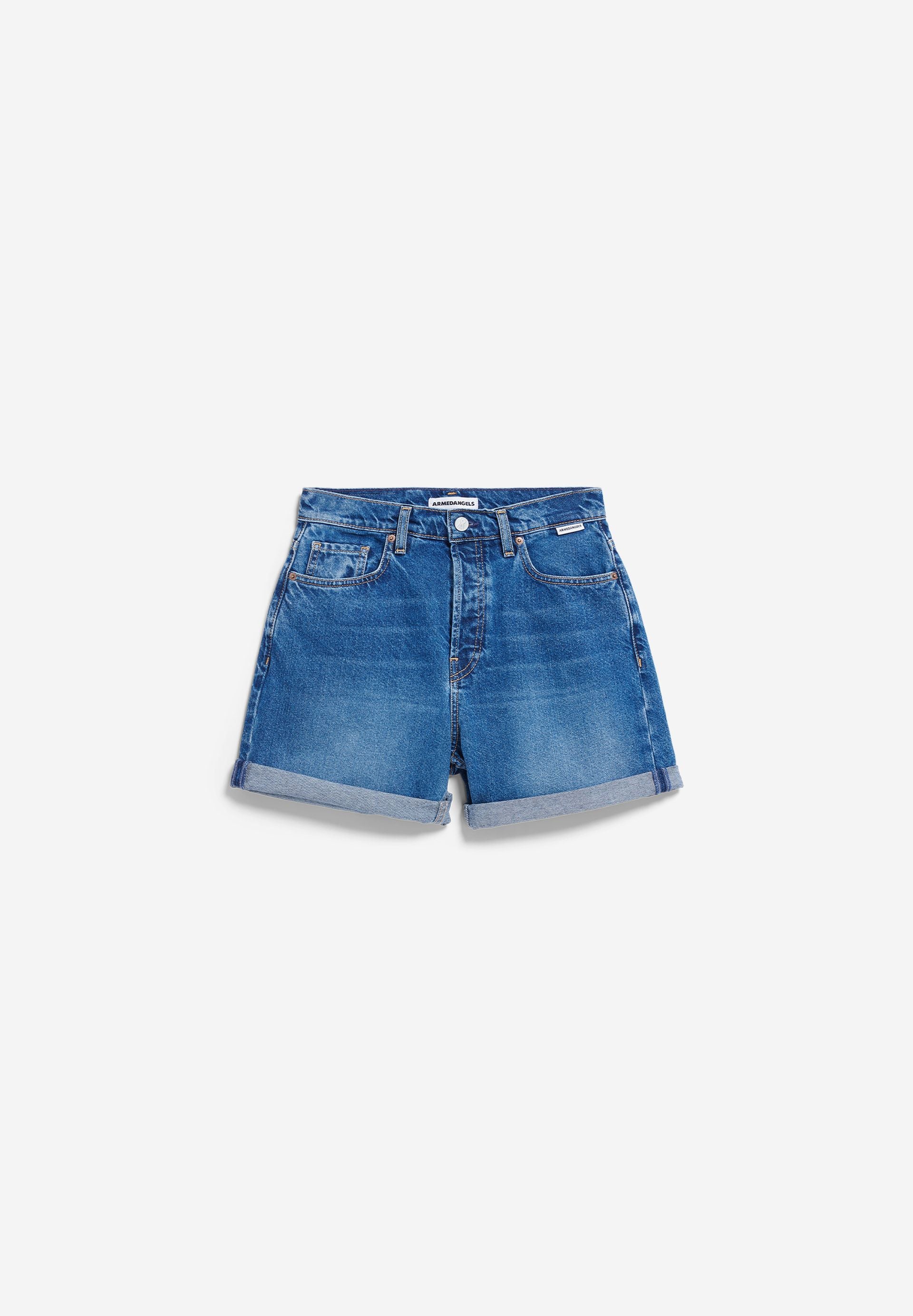 Armedangels - SHEAARI DENIM SHORT wavy blue - WERTE FREUNDE