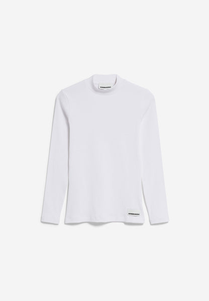 Armedangels - FATIMAARA RIB LONGSLEEVE Jersey Shirts Longsleeve white - WERTE FREUNDE