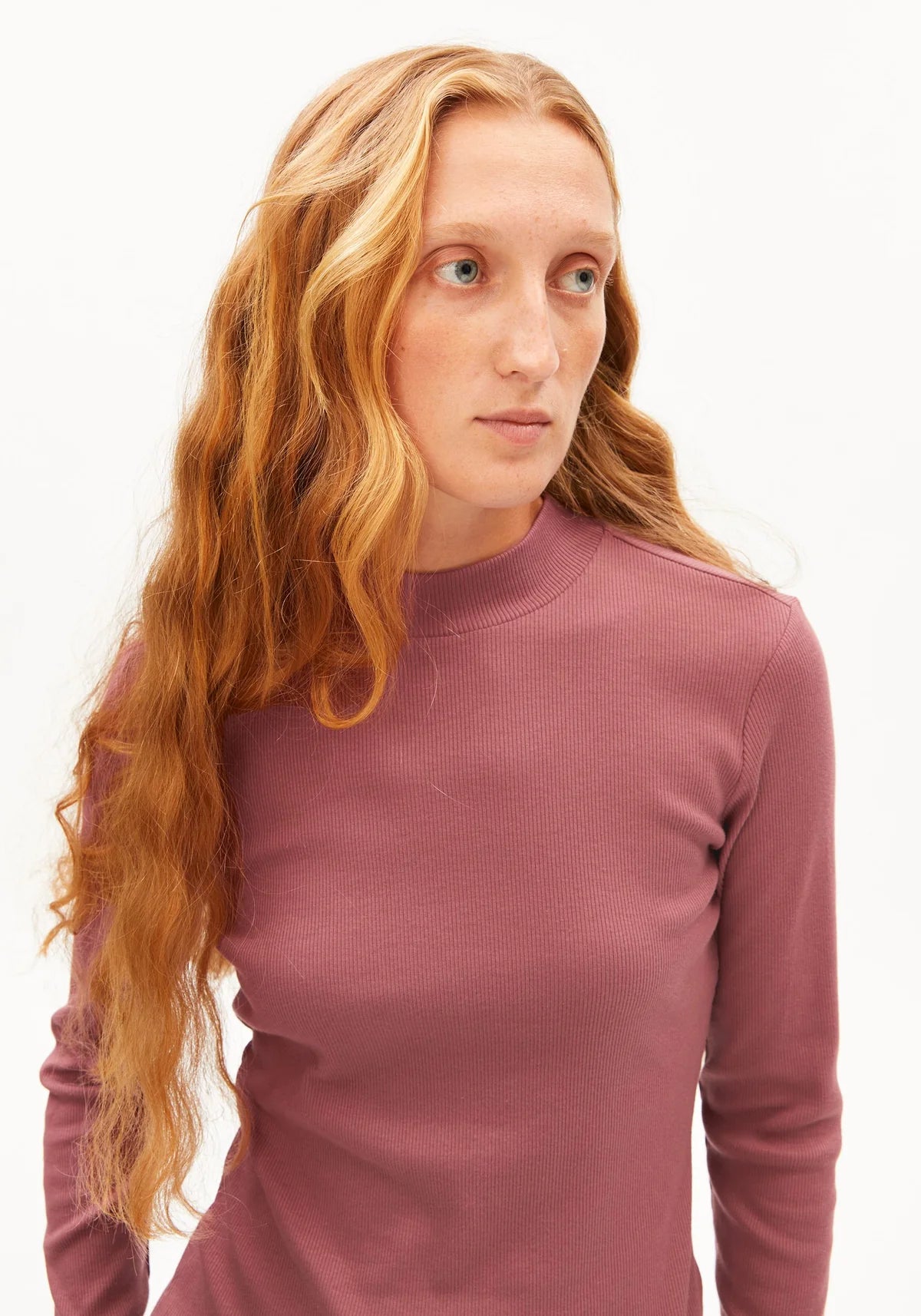 Armedangels - FATIMAARA RIB LONGSLEEVE Jersey Shirts Longsleeve velvet ember