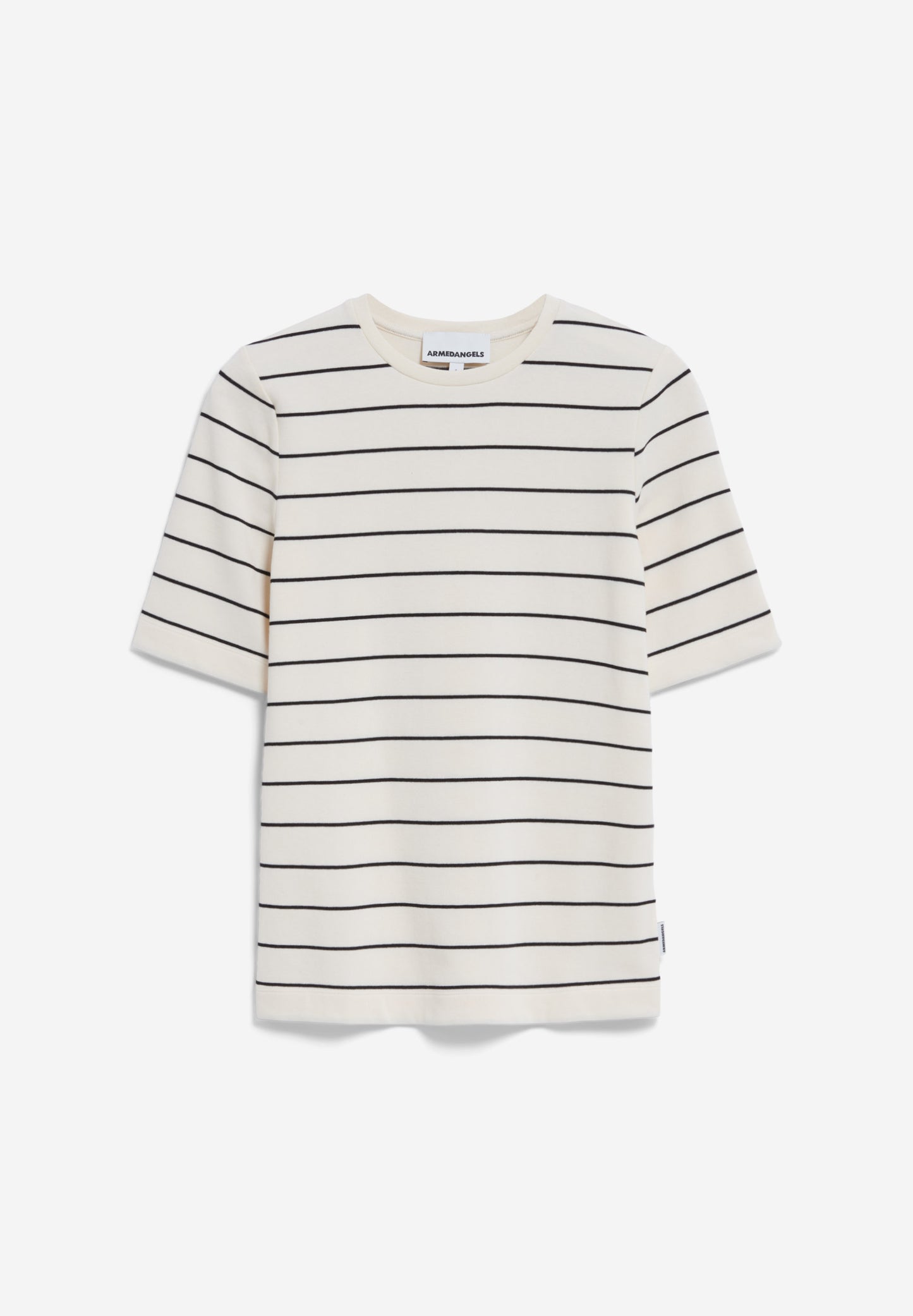 Armedangels - JAANISARA FINE STRIPE Shirts T-Shirt oatmilk-black