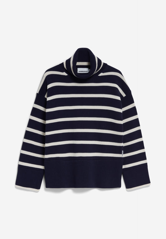 Armedangels - CHANAA STRIPES Strick Pullover night sky-oatmilk