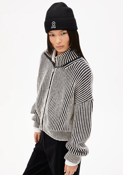 Armedangels - MEDEAA VANISE Strick Cardigan black-oatmilk - WERTE FREUNDE