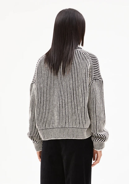 Armedangels - MEDEAA VANISE Strick Cardigan black-oatmilk - WERTE FREUNDE