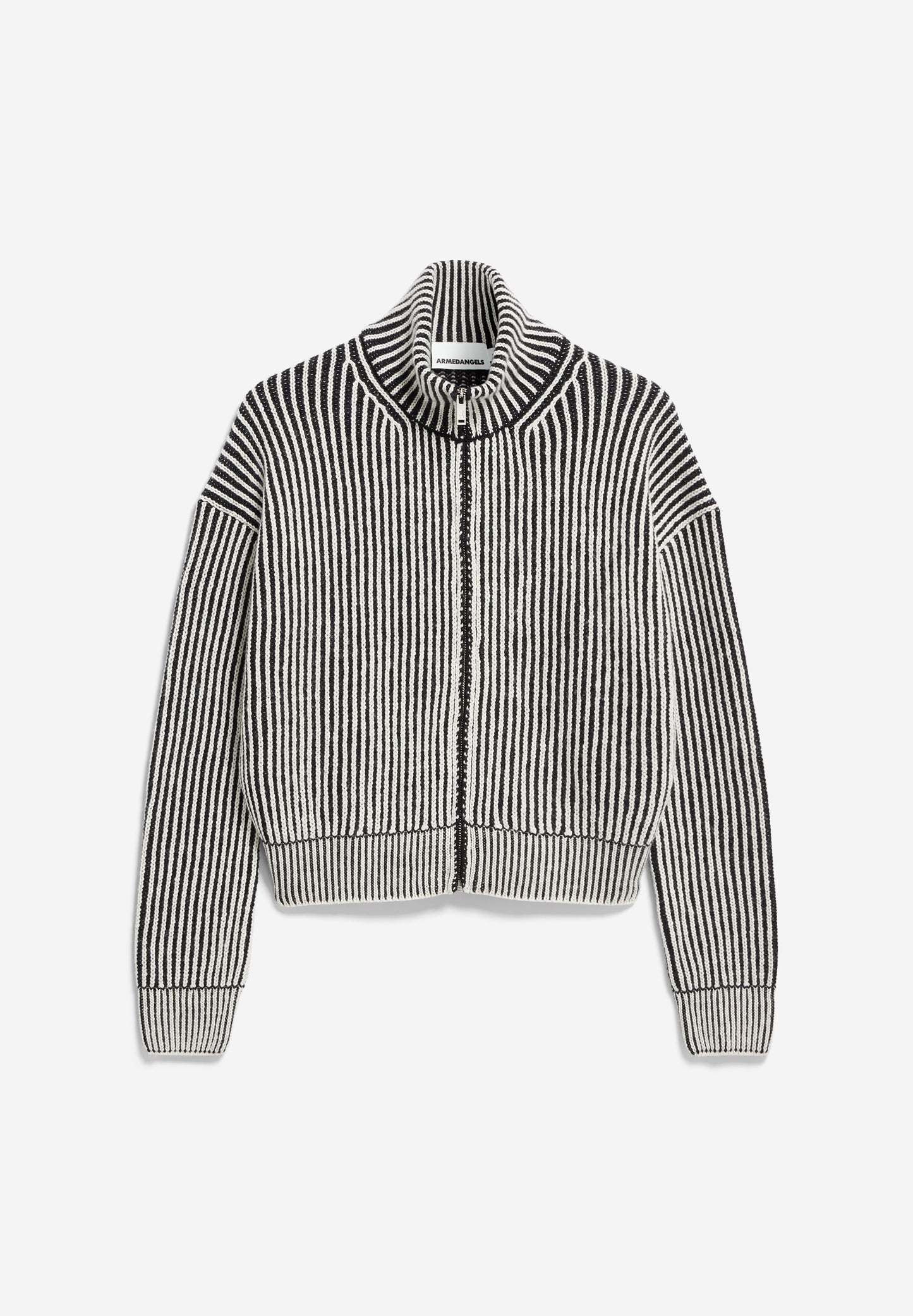 Armedangels - MEDEAA VANISE Strick Cardigan black-oatmilk - WERTE FREUNDE