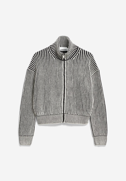 Armedangels - MEDEAA VANISE Strick Cardigan black-oatmilk - WERTE FREUNDE