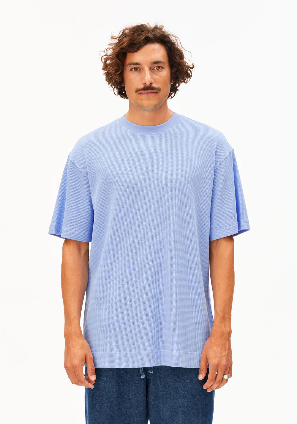 Armedangels - MAARKOS WAFFLE T-SHIRT wedgwood - WERTE FREUNDE
