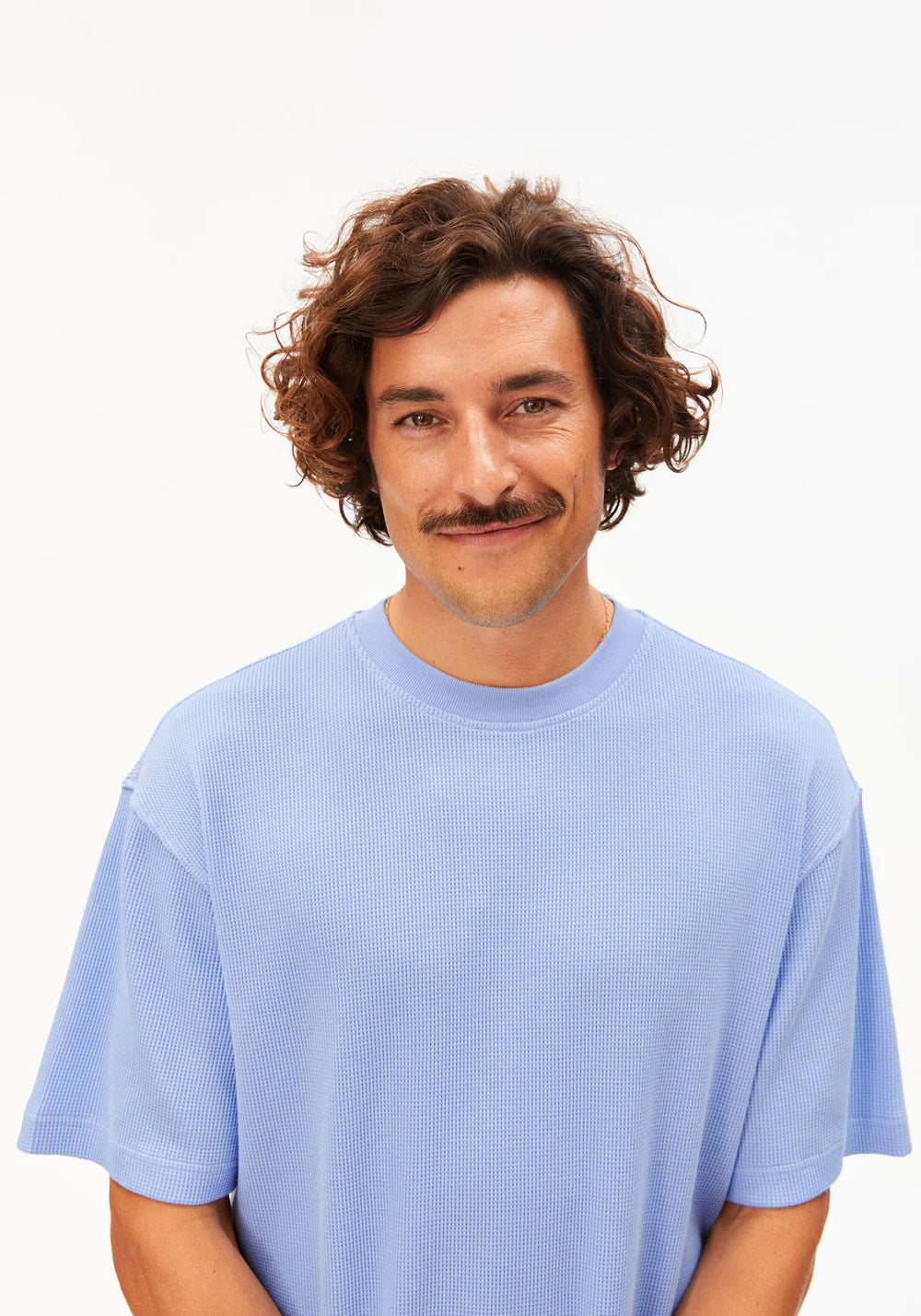 Armedangels - MAARKOS WAFFLE T-SHIRT wedgwood - WERTE FREUNDE