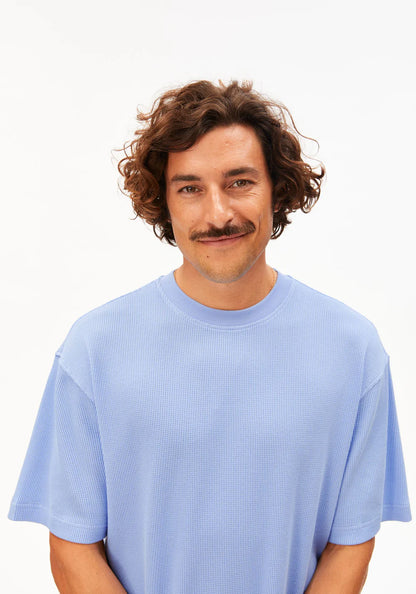 Armedangels - MAARKOS WAFFLE T-SHIRT wedgwood - WERTE FREUNDE