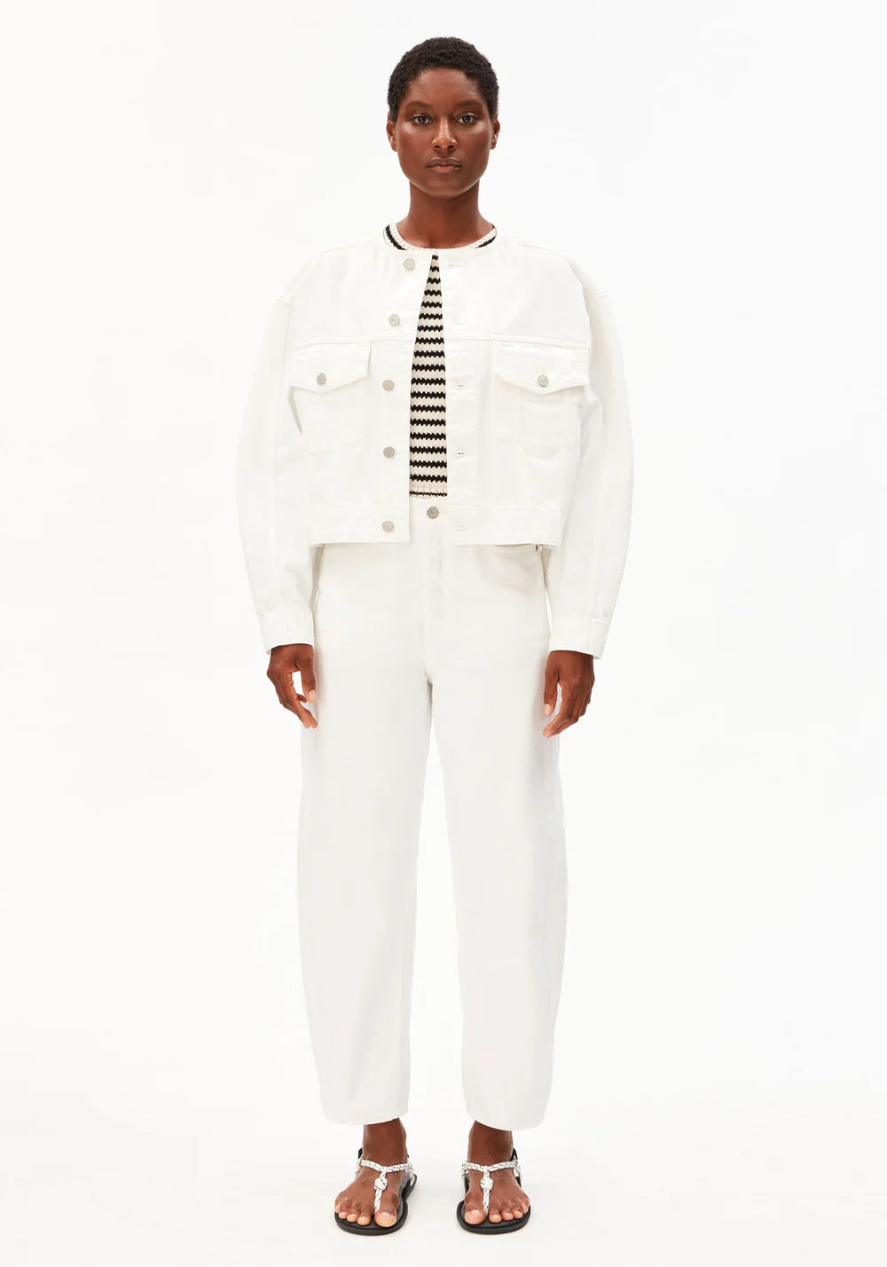 Armedangels - BAARLY HIGH WAIST BARREL JEAN white - WERTE FREUNDE