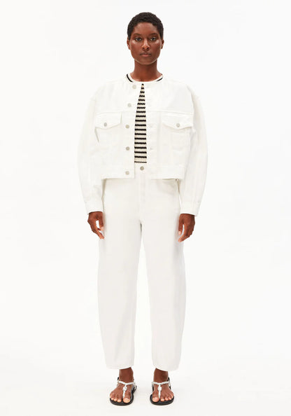 Armedangels - BAARLY HIGH WAIST BARREL JEAN white - WERTE FREUNDE
