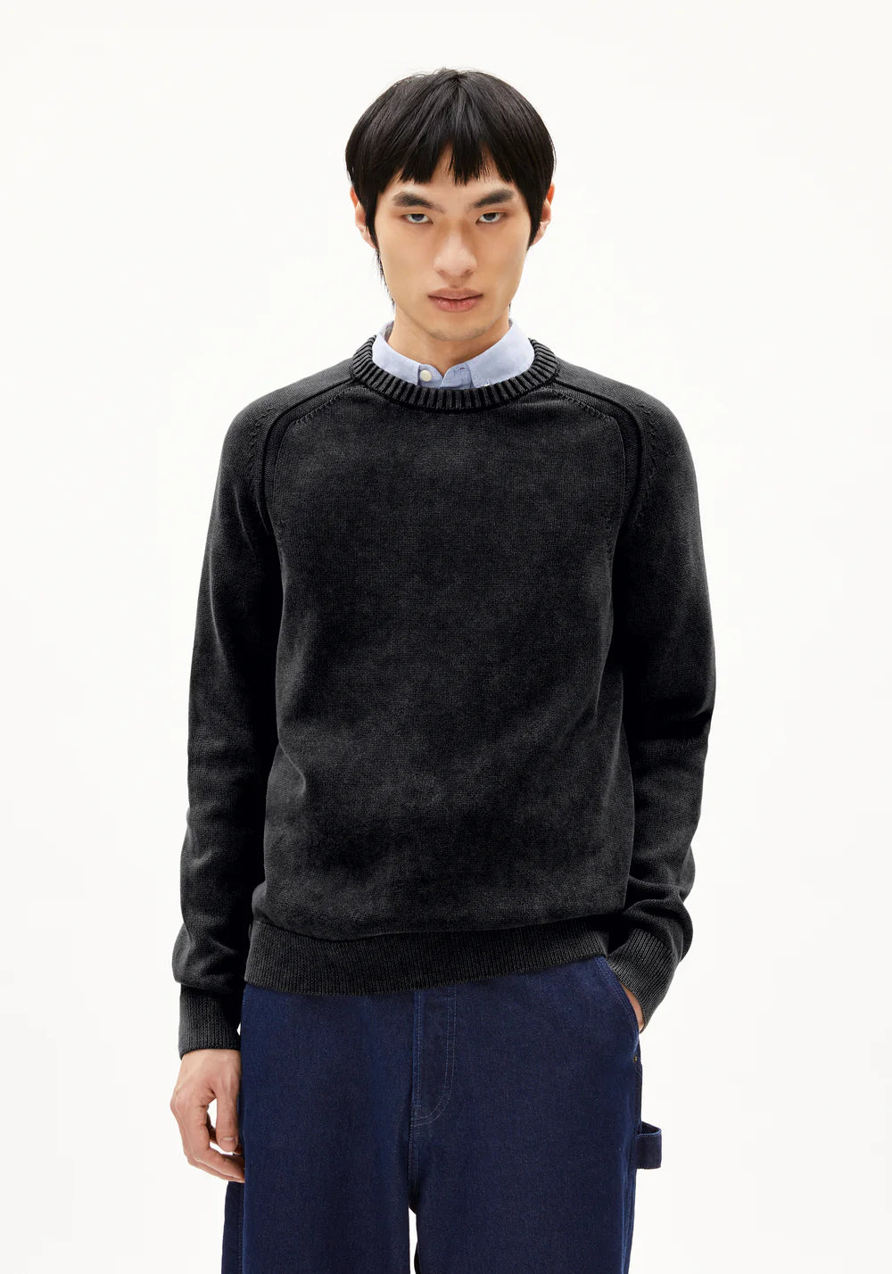 Armedangels - VAANJO GMT DYE Strick Pullover black - WERTE FREUNDE