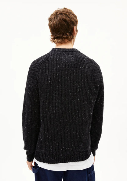 Armedangels - KIAANO TWEED Strick Pullover black-oatmilk tweed - WERTE FREUNDE