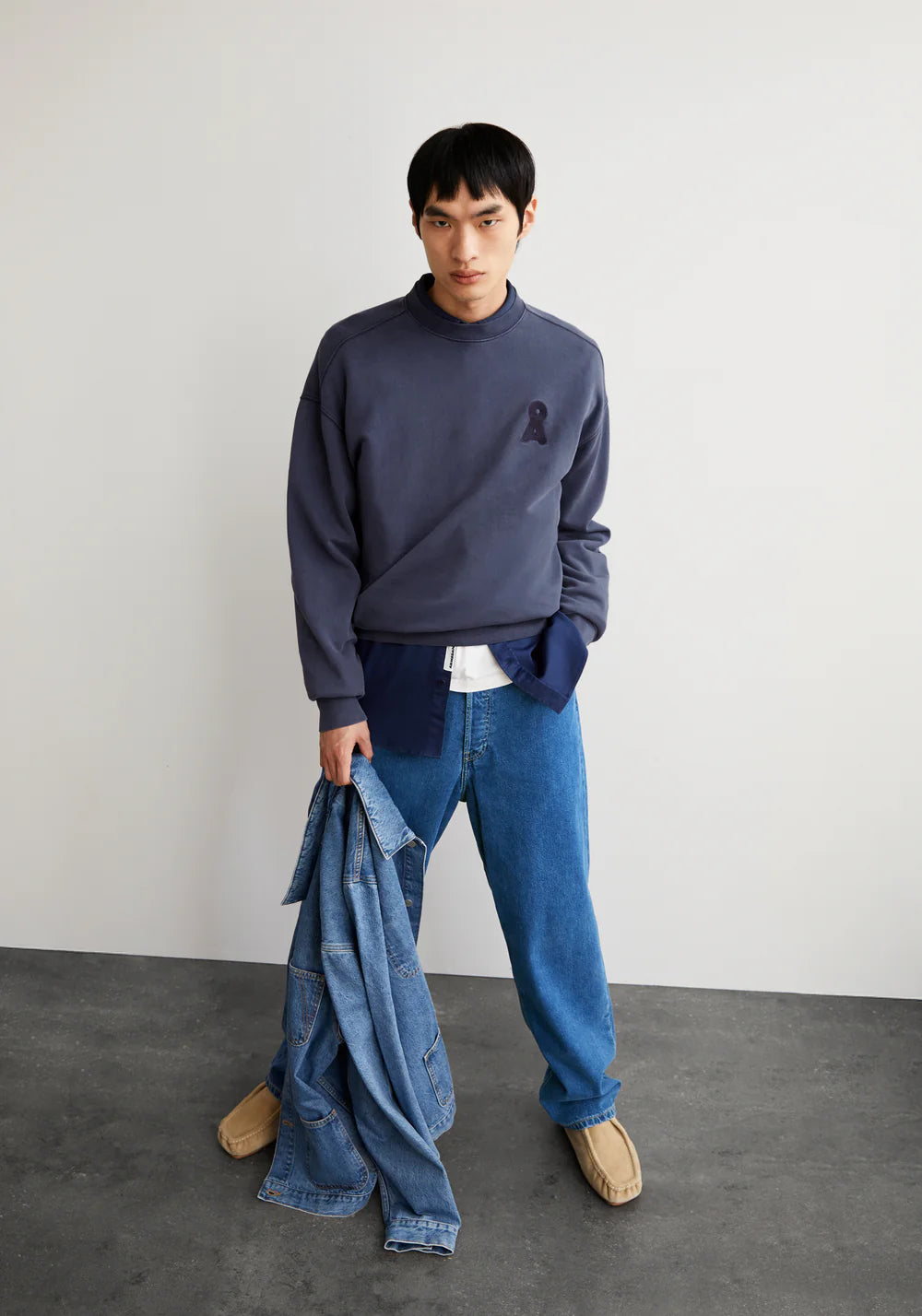 Armedangels - ICONIC Å EMAAL GMT DYE Sweatshirts blue noon washed - WERTE FREUNDE