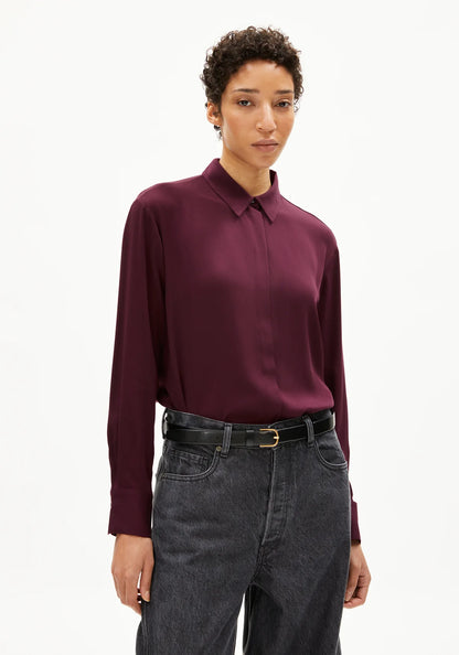 Armedangels - LARISAANA LONGSLEEVE Bluse langarm dark cranberry - WERTE FREUNDE