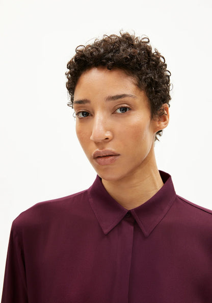 Armedangels - LARISAANA LONGSLEEVE Bluse langarm dark cranberry - WERTE FREUNDE