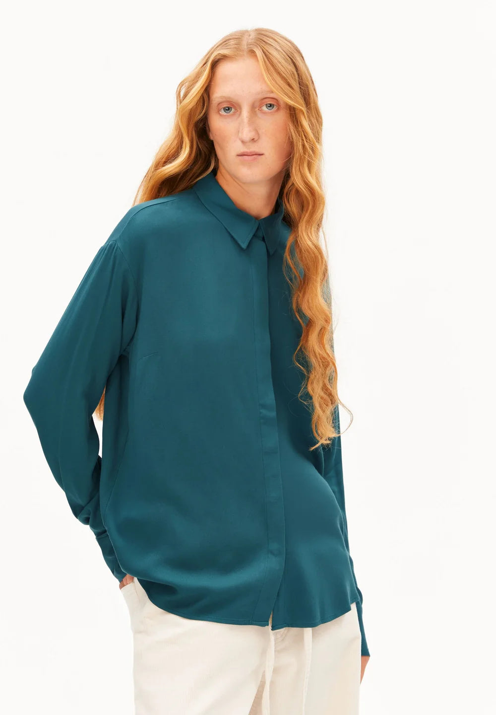 Armedangels - LARISAANA LONGSLEEVE BLOUSE Bluse langarm petrol velvet
