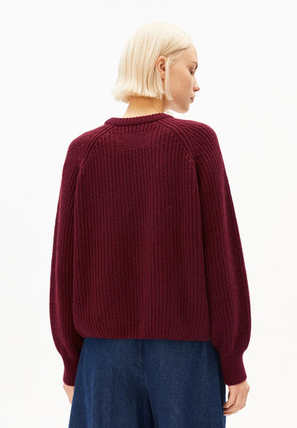 Armedangels - RIB KNIT SWEATER velvet red