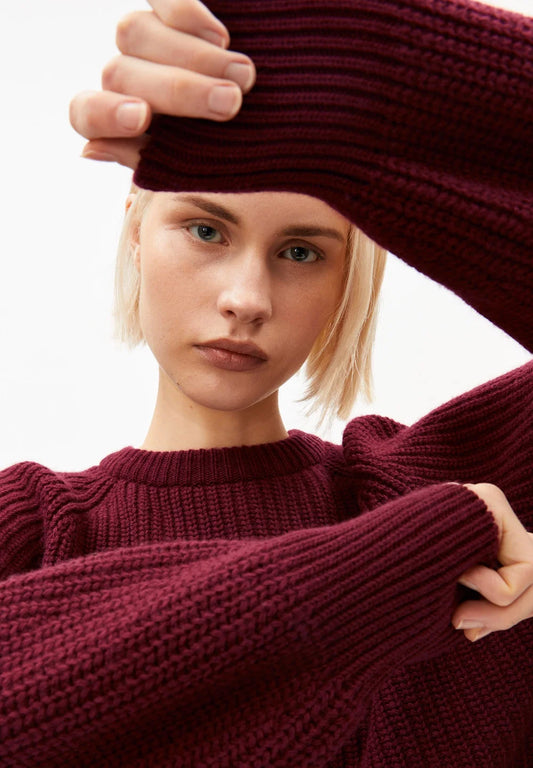 Armedangels - RIB KNIT SWEATER velvet red