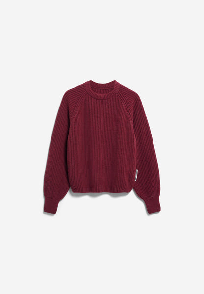 Armedangels - RIB KNIT SWEATER velvet red - WERTE FREUNDE