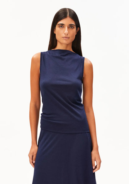 Armedangels - LAMINIAA TOP tinted navy - WERTE FREUNDE