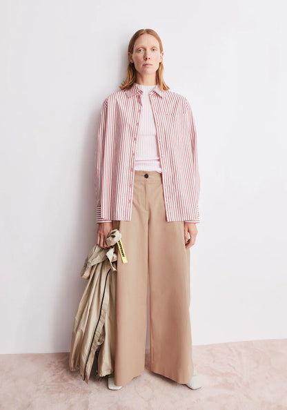 Armedangels - GESTREIFTE LOOSE FIT BLUSE oatmilk-mars red - WERTE FREUNDE