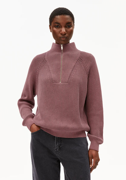 Armedangels - RONYIAAS GMT DYE Strick Pullover dark berry - WERTE FREUNDE