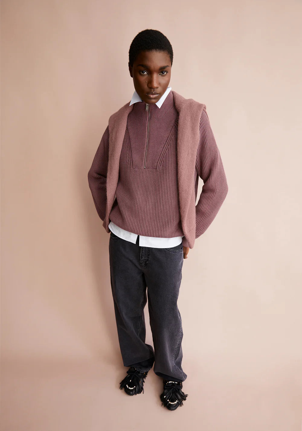 Armedangels - RONYIAAS GMT DYE Strick Pullover dark berry - WERTE FREUNDE