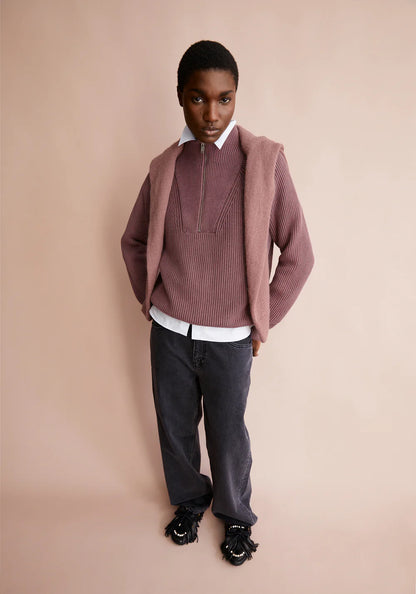 Armedangels - RONYIAAS GMT DYE Strick Pullover dark berry - WERTE FREUNDE