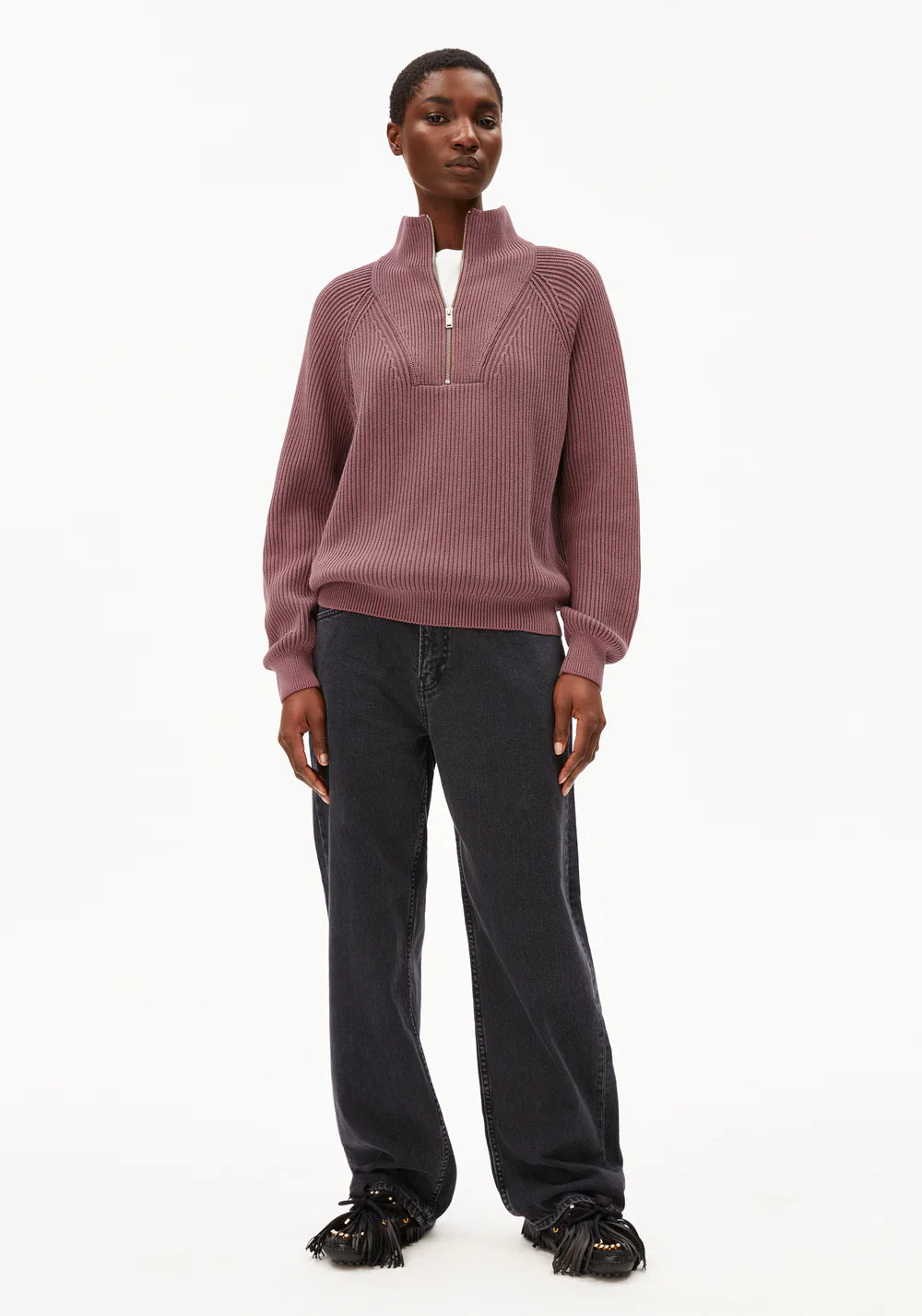 Armedangels - RONYIAAS GMT DYE Strick Pullover dark berry - WERTE FREUNDE