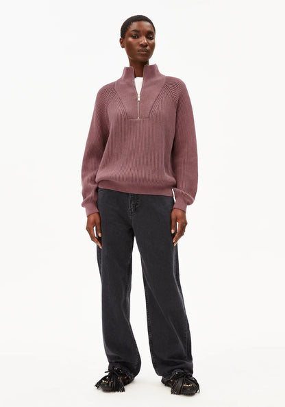 Armedangels - RONYIAAS GMT DYE Strick Pullover dark berry - WERTE FREUNDE