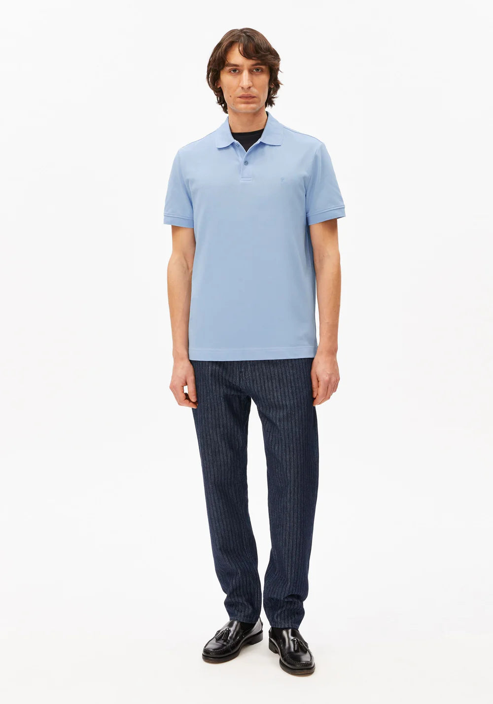 Armedangels - COTTON LINO SHORTSLEEVE SHIRT wedgwood - WERTE FREUNDE