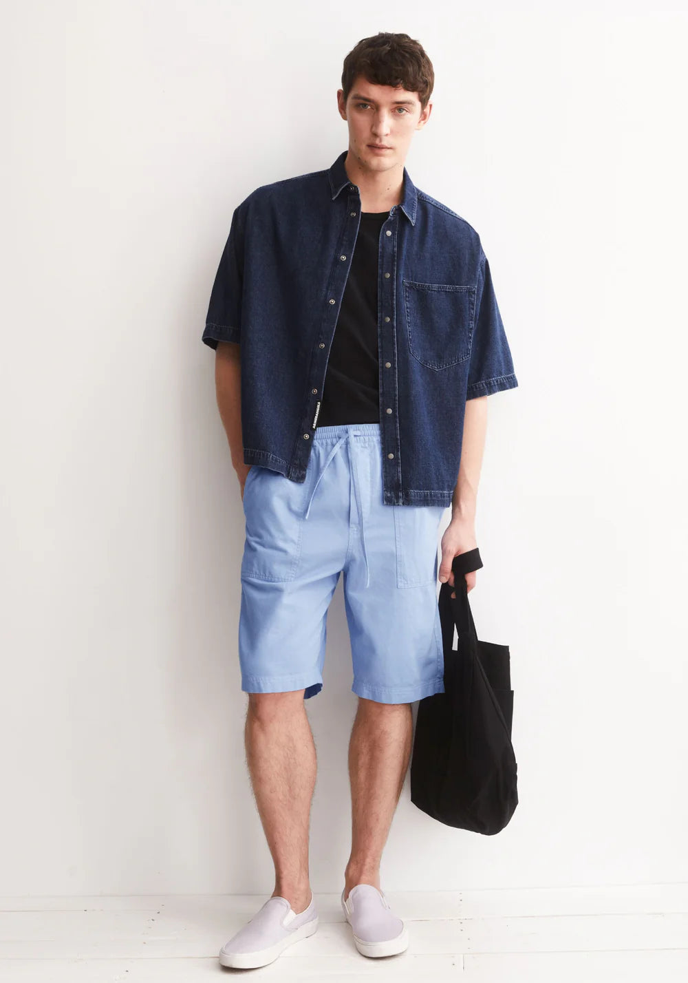 Armedangels - COTTON LINO SHORT wedgwood - WERTE FREUNDE