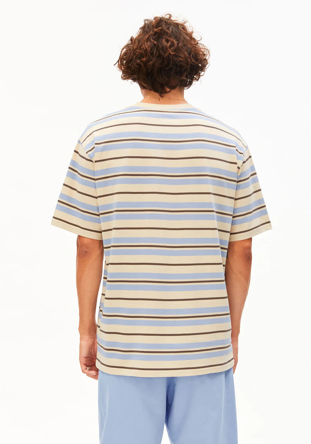 Armedangels - MAARKOS STRIPES T-SHIRT wedgwood-granit - WERTE FREUNDE