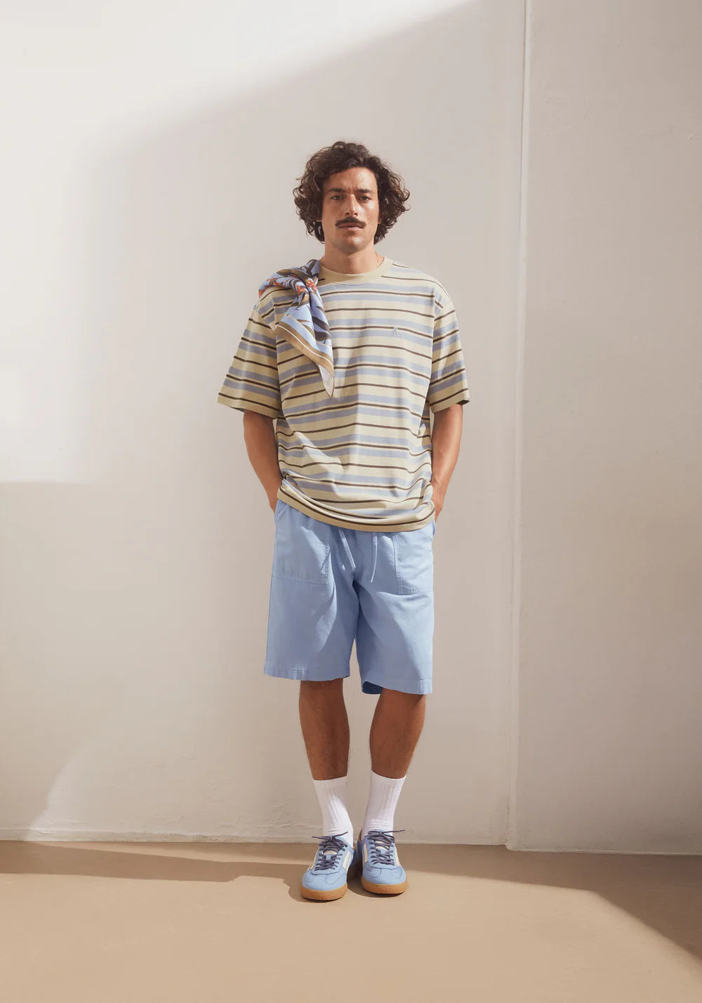 Armedangels - MAARKOS STRIPES T-SHIRT wedgwood-granit - WERTE FREUNDE