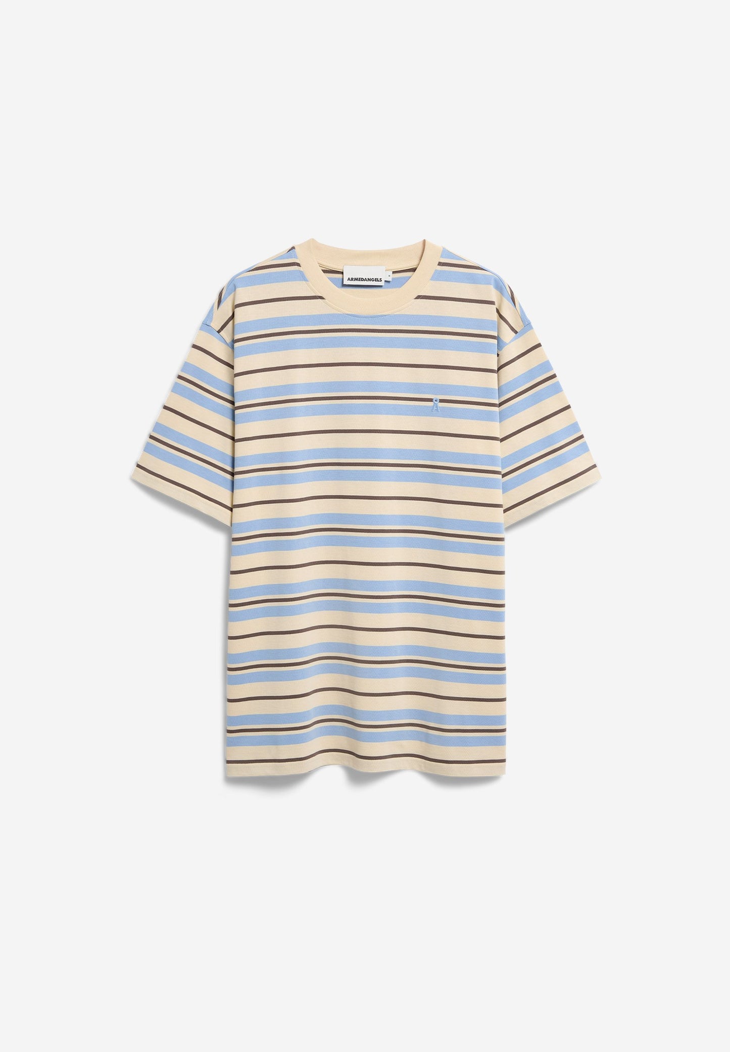 Armedangels - MAARKOS STRIPES T-SHIRT wedgwood-granit - WERTE FREUNDE