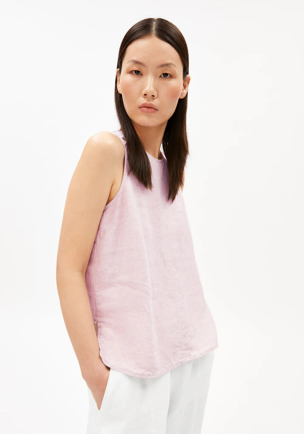 Armedangels - PURE LINEN BLOUSE TOP pink mist - WERTE FREUNDE