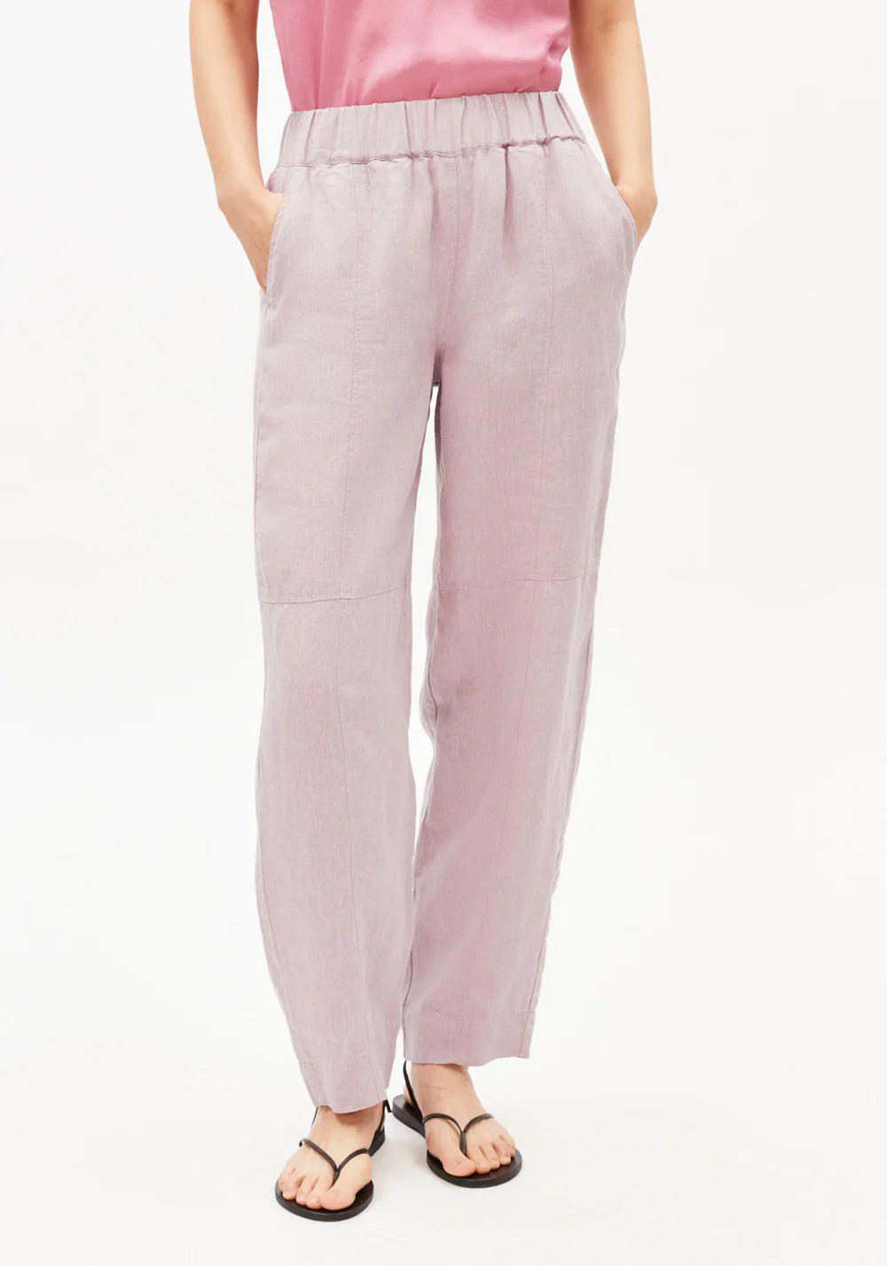 Armedangels - PURE LINEN PULL ON BARREL PANT pink mist - WERTE FREUNDE