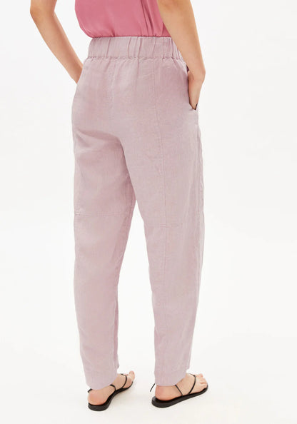 Armedangels - PURE LINEN PULL ON BARREL PANT pink mist - WERTE FREUNDE
