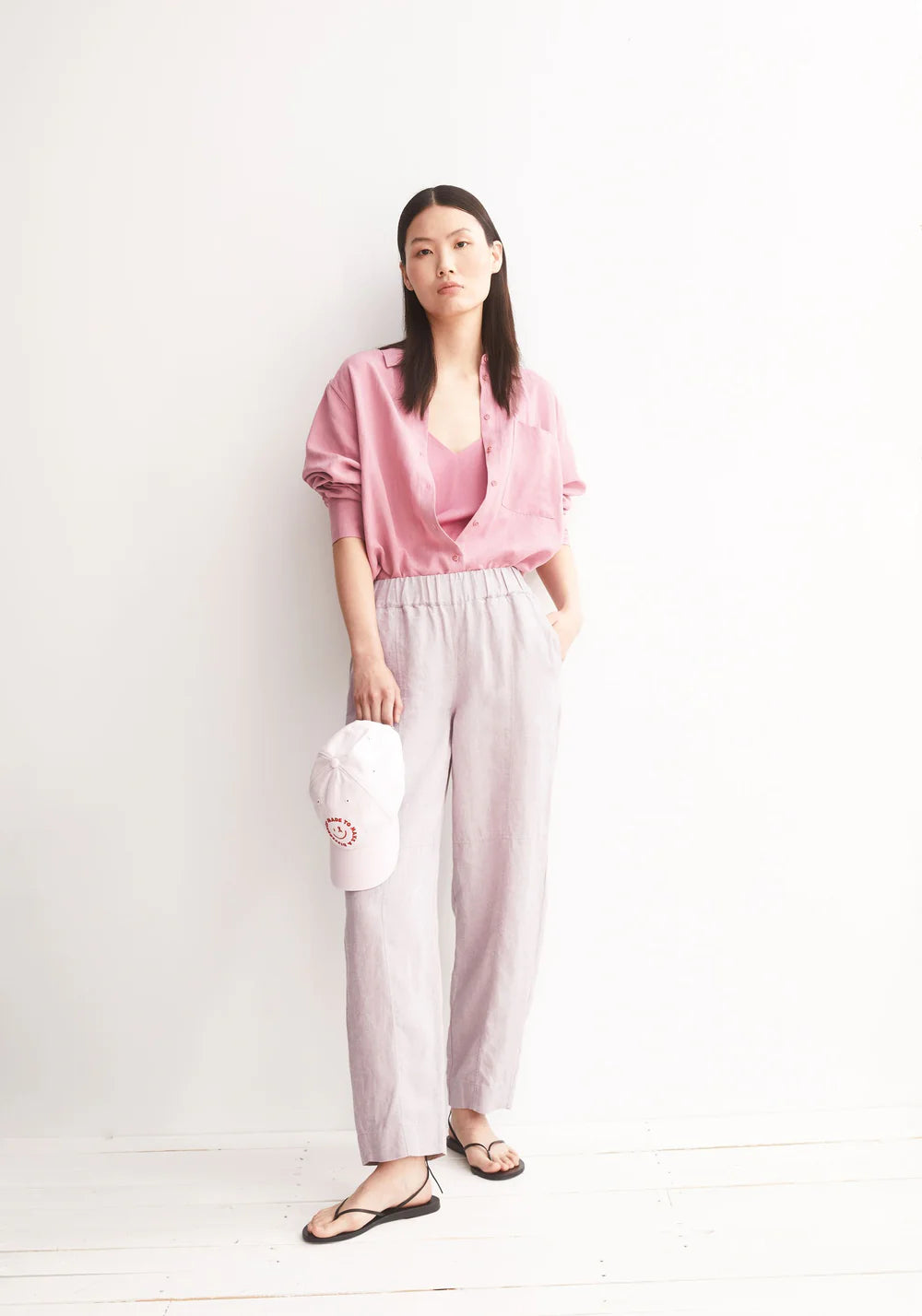Armedangels - PURE LINEN PULL ON BARREL PANT pink mist - WERTE FREUNDE