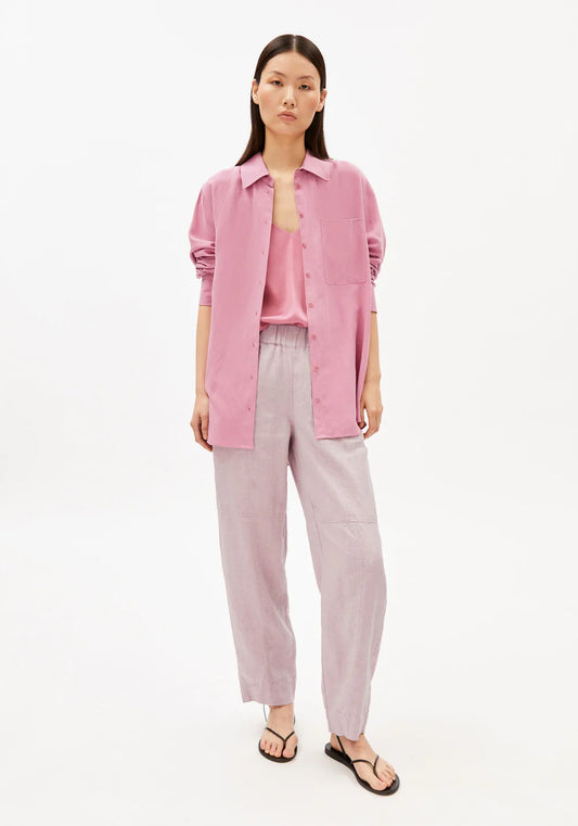 Armedangels - PURE LINEN PULL ON BARREL PANT pink mist - WERTE FREUNDE