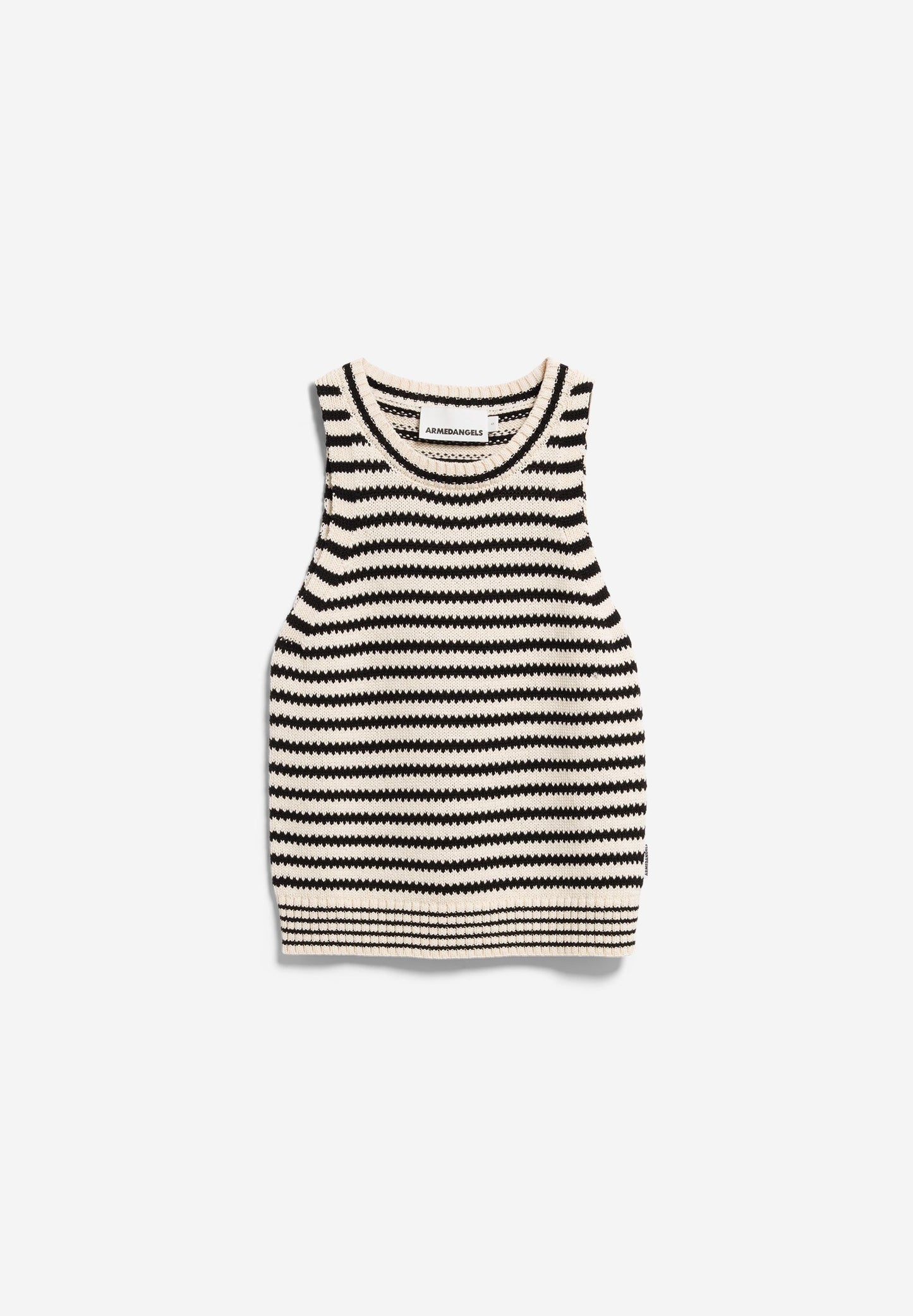 Armedangels - STRIPE KNIT TOP undyed-black - WERTE FREUNDE