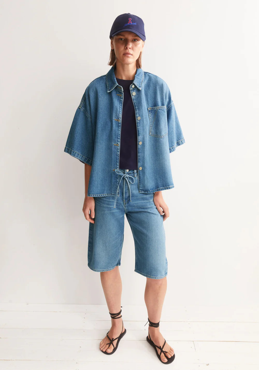 Armedangels - DAANY BAGGY DENIM SHORT laguna - WERTE FREUNDE