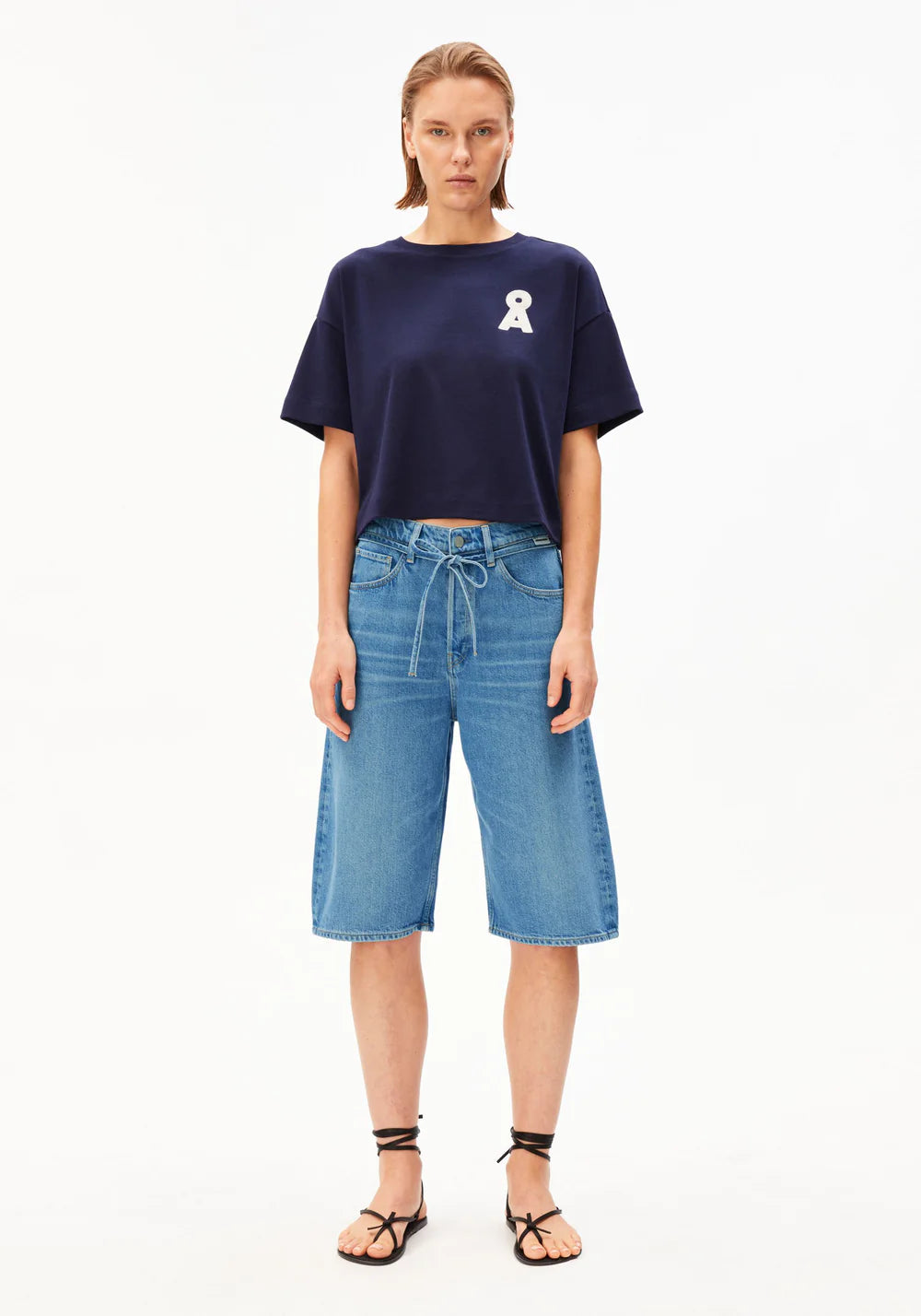 Armedangels - DAANY BAGGY DENIM SHORT laguna - WERTE FREUNDE