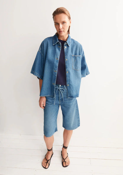 Armedangels - S SLV DENIM OVERSHIRT laguna - WERTE FREUNDE