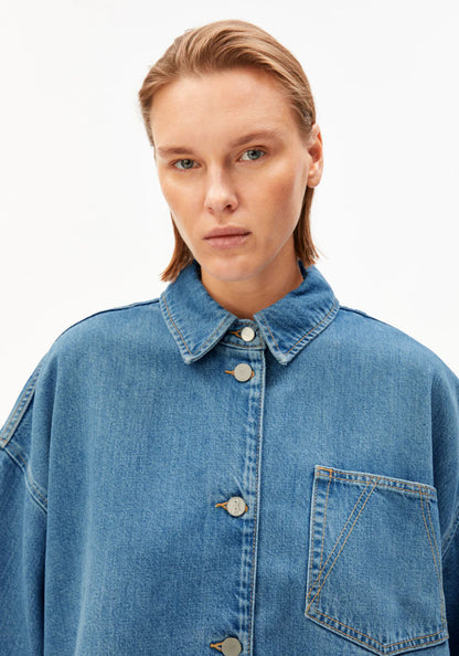 Armedangels - S SLV DENIM OVERSHIRT laguna - WERTE FREUNDE