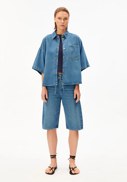Armedangels - S SLV DENIM OVERSHIRT laguna - WERTE FREUNDE